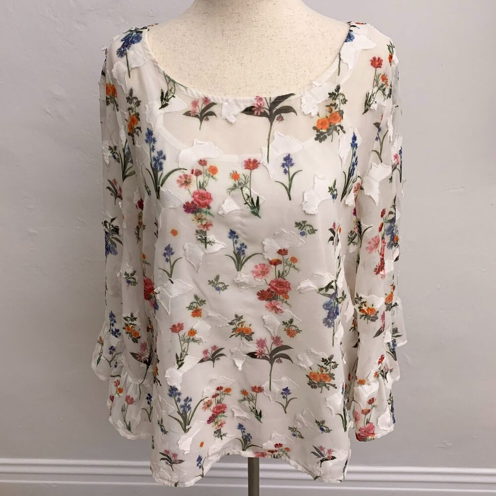 For Cynthia Bell Sleeve Floral Top size‎ large